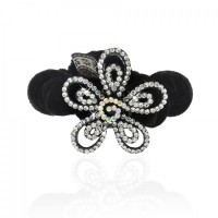 Велюровая резинка для волос с украшением (6023) вариант 01