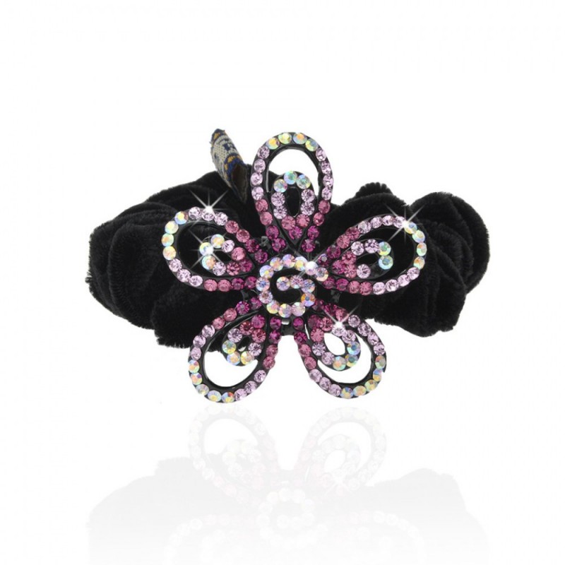 Велюровая резинка для волос с украшением (6023) вариант 04