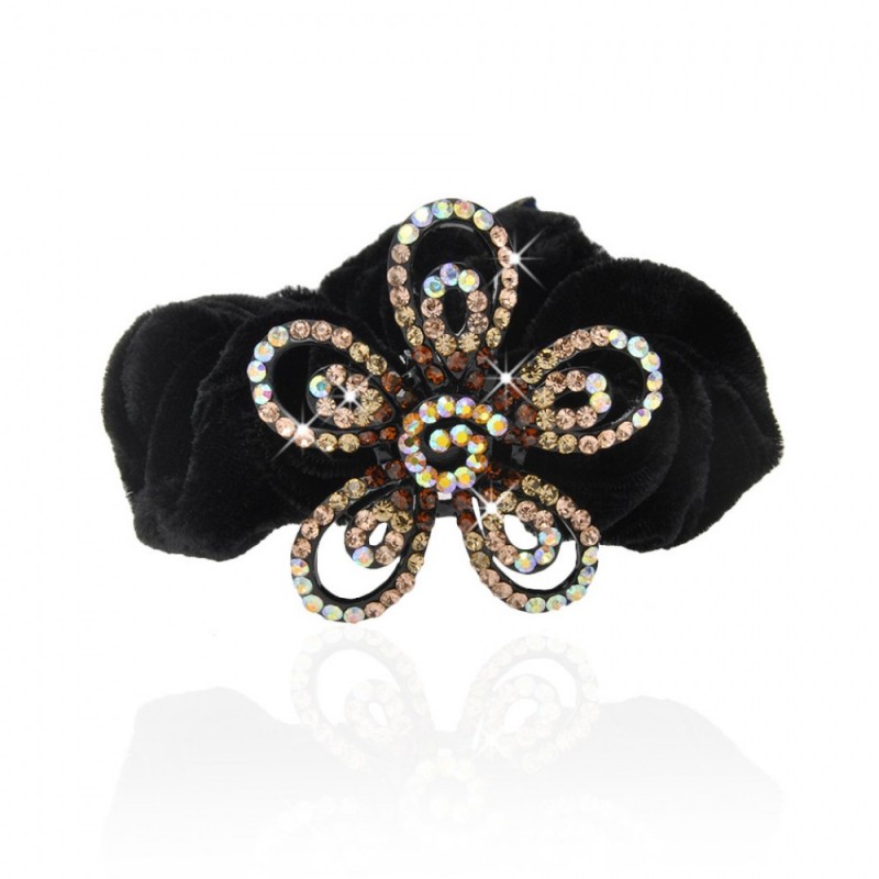 Велюровая резинка для волос с украшением (6023) вариант 05