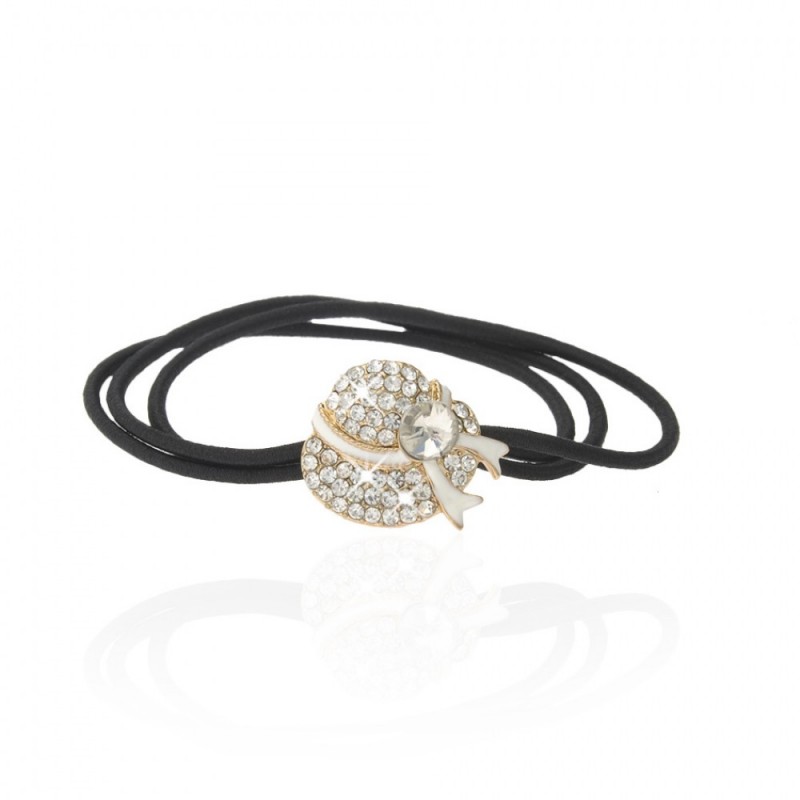 Резинка для волос тройная с украшением (7461) вариант 02