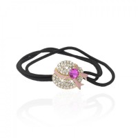 Резинка для волос тройная с украшением (7461) вариант 04