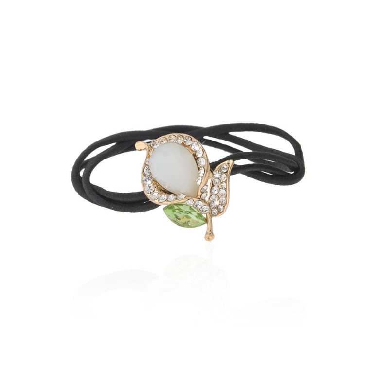 Резинка для волос тройная с украшением (7464) вариант 05