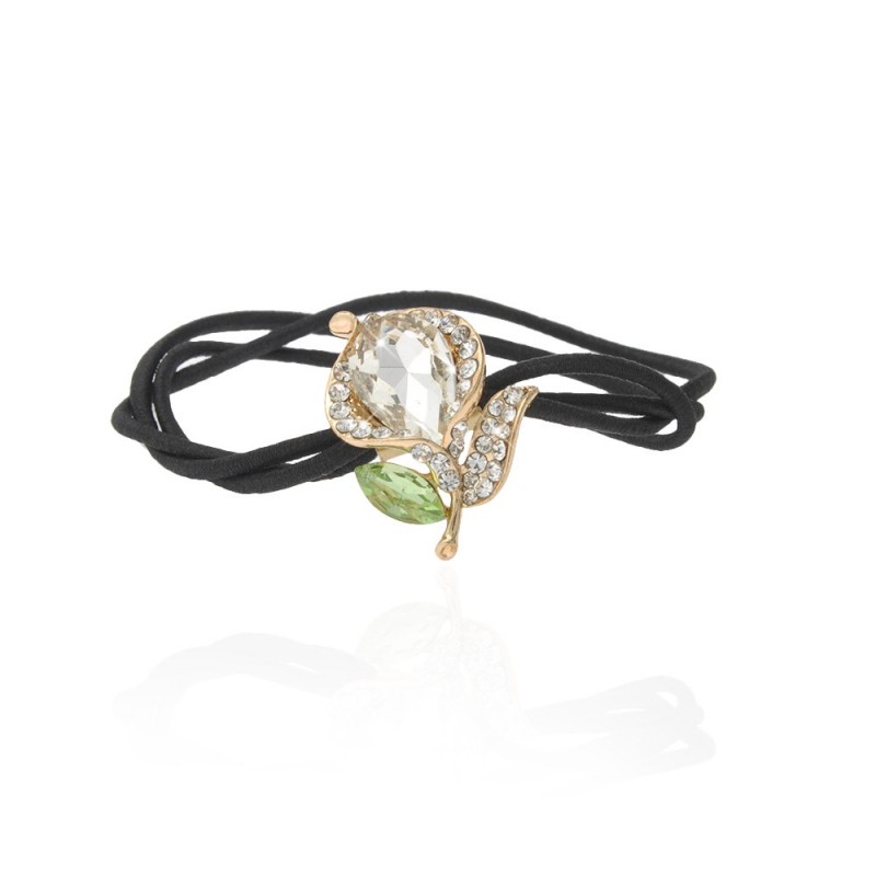 Резинка для волос тройная с украшением (7464) вариант 06