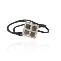 Резинка для волос тройная с украшением (7466) вариант 01