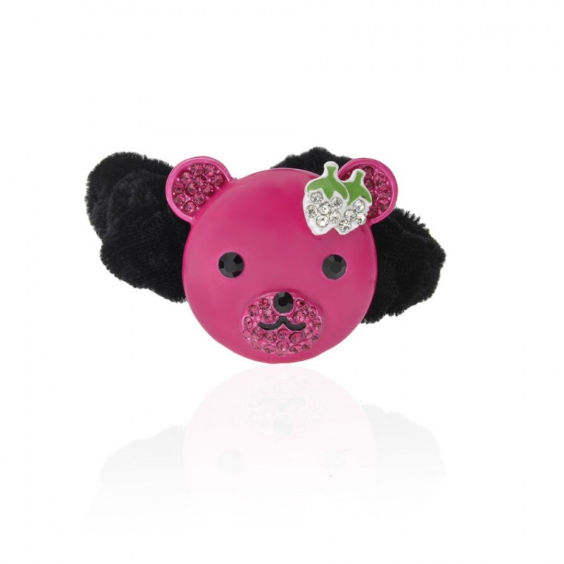 Велюровая резинка для волос с украшением (8484) вариант 02