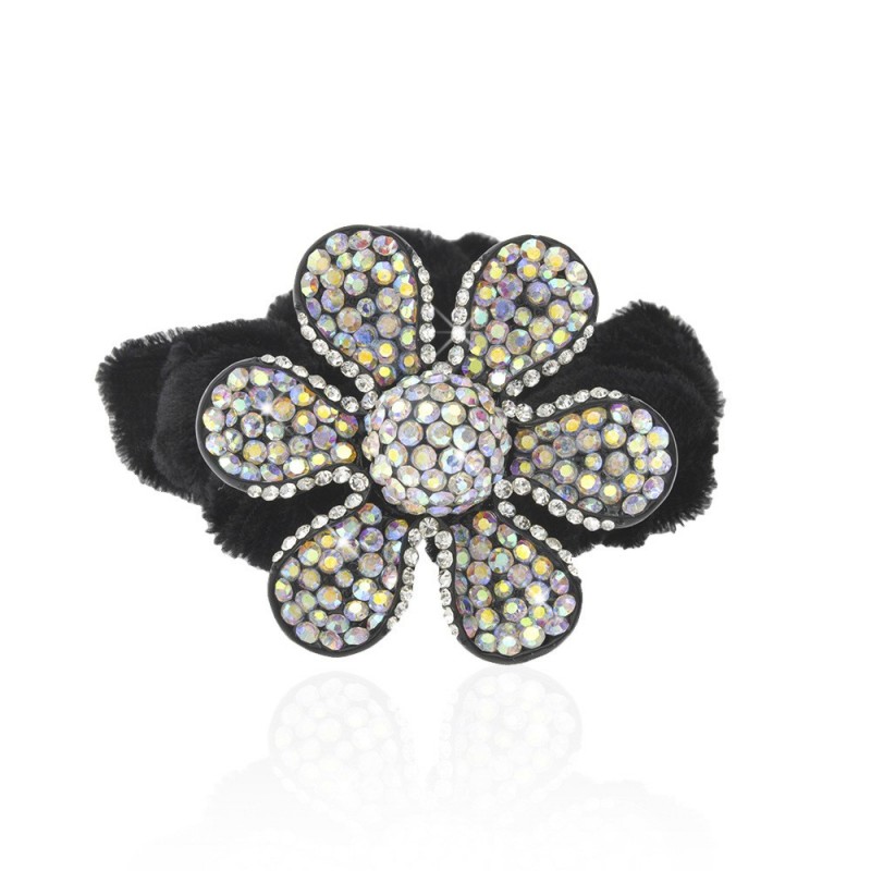 Велюровая резинка для волос с украшением (9219) вариант 01