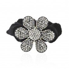 Велюровая резинка для волос с украшением (9219) вариант 02