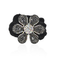 Велюровая резинка для волос с украшением (9219) вариант 03