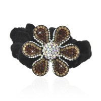 Велюровая резинка для волос с украшением (9219) вариант 04