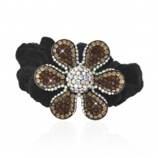 Велюровая резинка для волос с украшением (9219) вариант 04