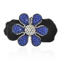 Велюровая резинка для волос с украшением (9219) вариант 05