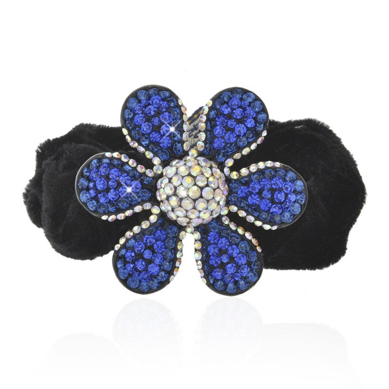 Велюровая резинка для волос с украшением (9219) вариант 05