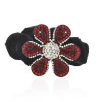 Велюровая резинка для волос с украшением (9219) вариант 06