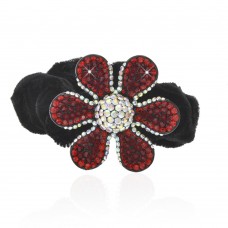 Велюровая резинка для волос с украшением (9219) вариант 06