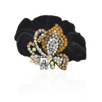 Велюровая резинка для волос с украшением (9220) вариант 05