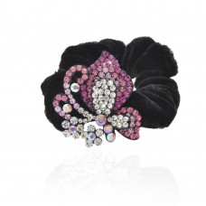 Велюровая резинка для волос с украшением (9220) вариант 06