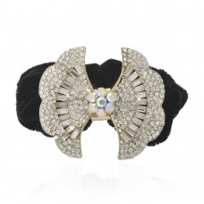 Велюровая резинка для волос с украшением (9224) вариант 01