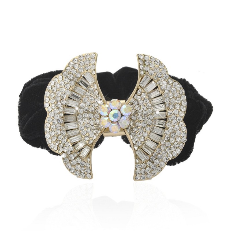 Велюровая резинка для волос с украшением (9224) вариант 01