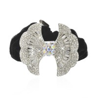 Велюровая резинка для волос с украшением (9224) вариант 03