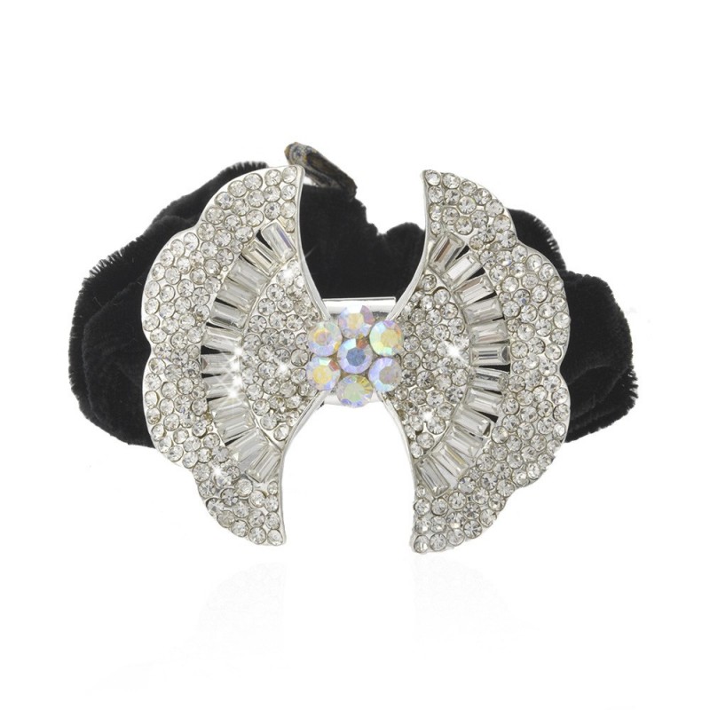 Велюровая резинка для волос с украшением (9224) вариант 03