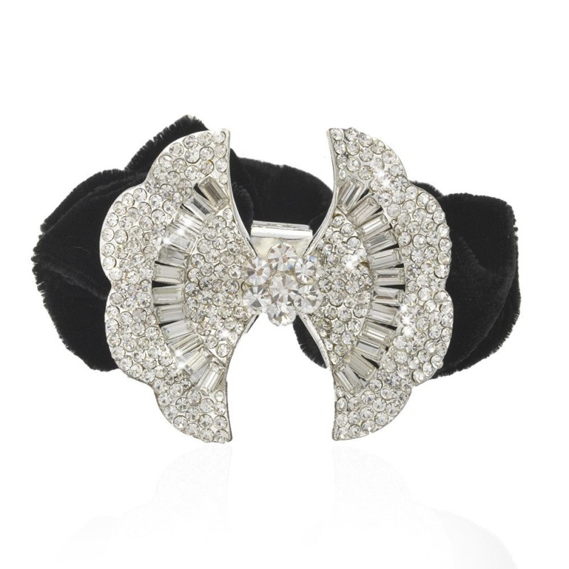 Велюровая резинка для волос с украшением (9224) вариант 04