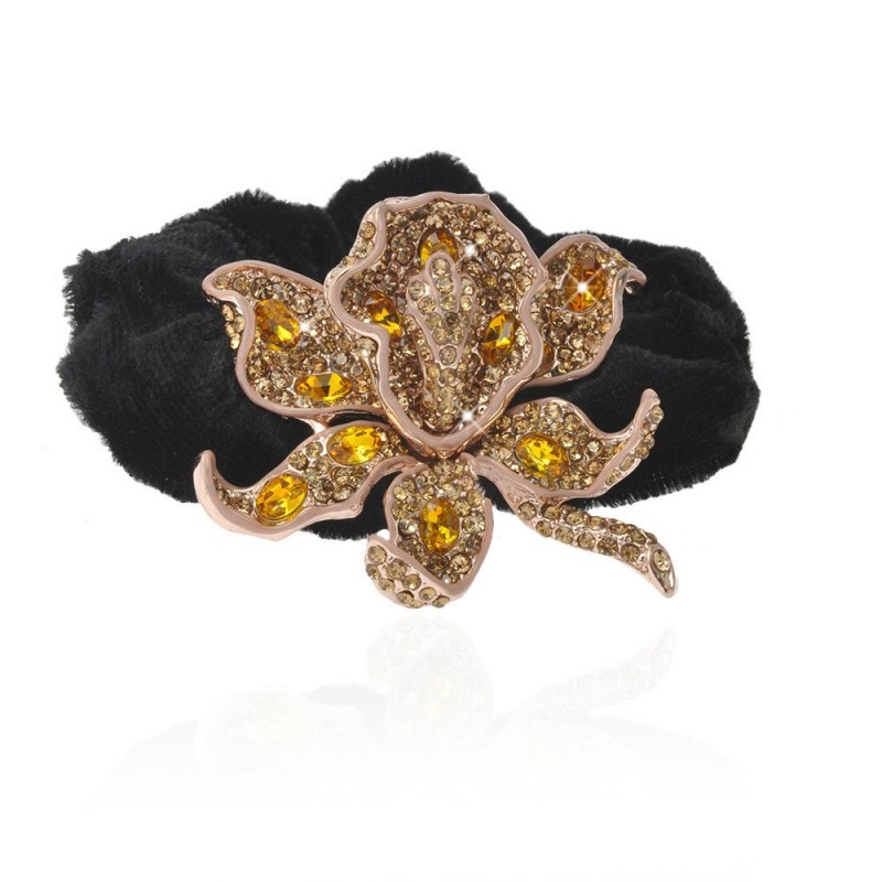 Велюровая резинка для волос с украшением (9429)