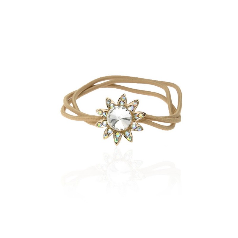 Резинка для волос тройная с украшением (9433) вариант 01