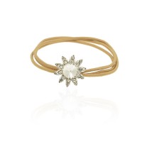 Резинка для волос тройная с украшением (9433) вариант 04