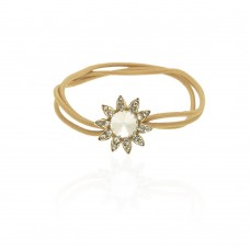 Резинка для волос тройная с украшением (9433) вариант 05