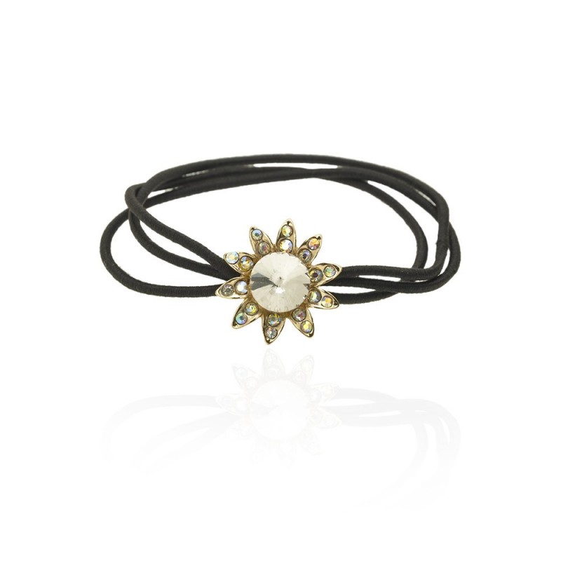 Резинка для волос тройная с украшением (9433) вариант 08