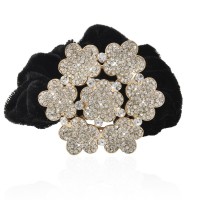 Велюровая резинка для волос с украшением (9436) вариант 01