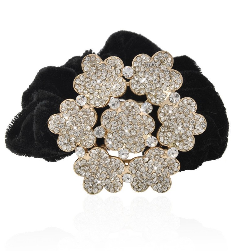 Велюровая резинка для волос с украшением (9436) вариант 01