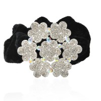 Велюровая резинка для волос с украшением (9436) вариант 02