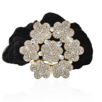 Велюровая резинка для волос с украшением (9436) вариант 03