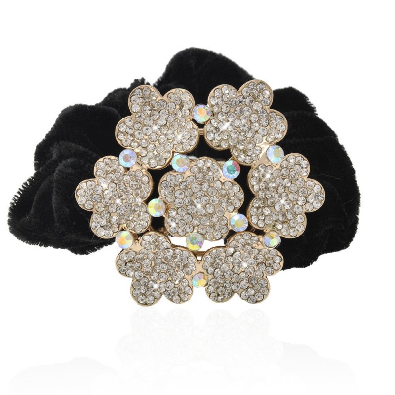 Велюровая резинка для волос с украшением (9436) вариант 03