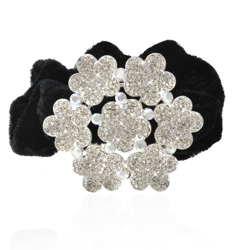 Велюровая резинка для волос с украшением (9436) вариант 04