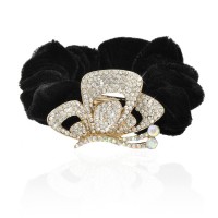 Велюровая резинка для волос с украшением (9442) вариант 02