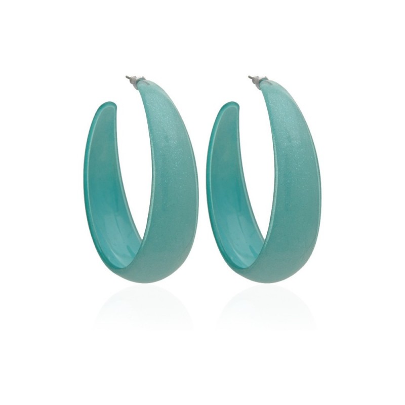 Серьги кольцо ø6см с блестками (2795) вариант 04