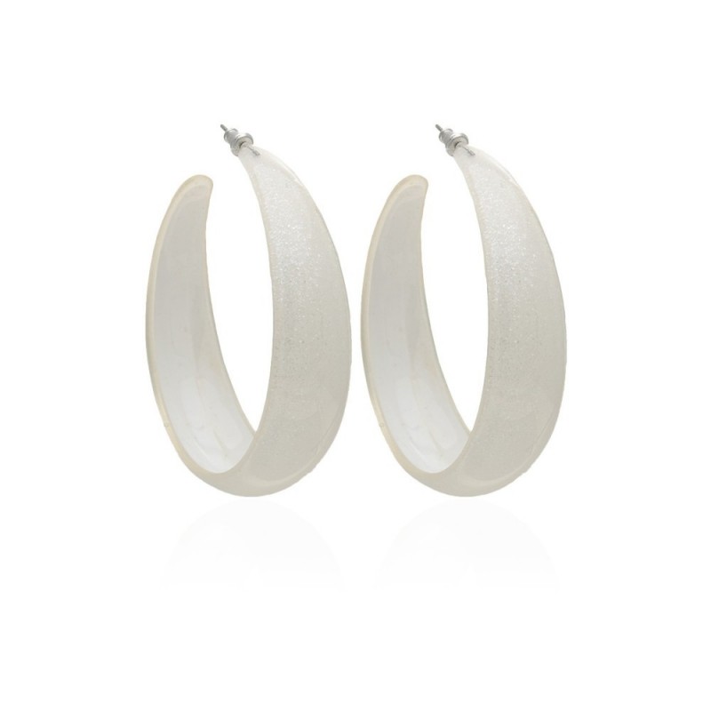 Серьги кольцо ø6см с блестками (2795) вариант 08