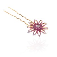 Шпилька для волос металлическая с украшениями из страз (1830) вариант 12