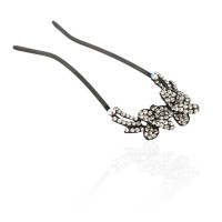 Шпилька для волос металлическая с украшениями из страз (1834) вариант 10