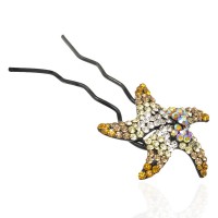 Шпилька для волос металлическая с украшениями из страз (1837) вариант 10