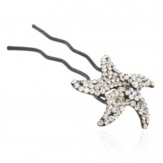Шпилька для волос металлическая с украшениями из страз (1837) вариант 04