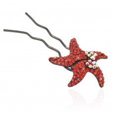 Шпилька для волос металлическая с украшениями из страз (1837) вариант 05