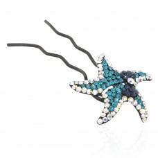 Шпилька для волос металлическая с украшениями из страз (1837) вариант 07