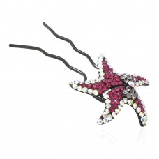 Шпилька для волос металлическая с украшениями из страз (1837) вариант 08