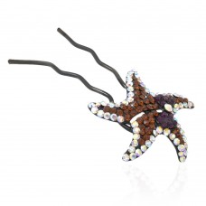 Шпилька для волос металлическая с украшениями из страз (1837) вариант 09