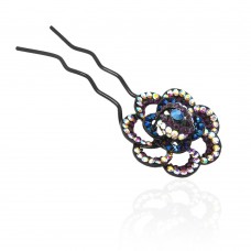 Шпилька для волос металлическая с украшениями из страз (1838) вариант 03