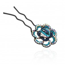 Шпилька для волос металлическая с украшениями из страз (1838) вариант 08