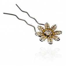 Шпилька для волос металлическая с украшениями из страз (1839) вариант 02